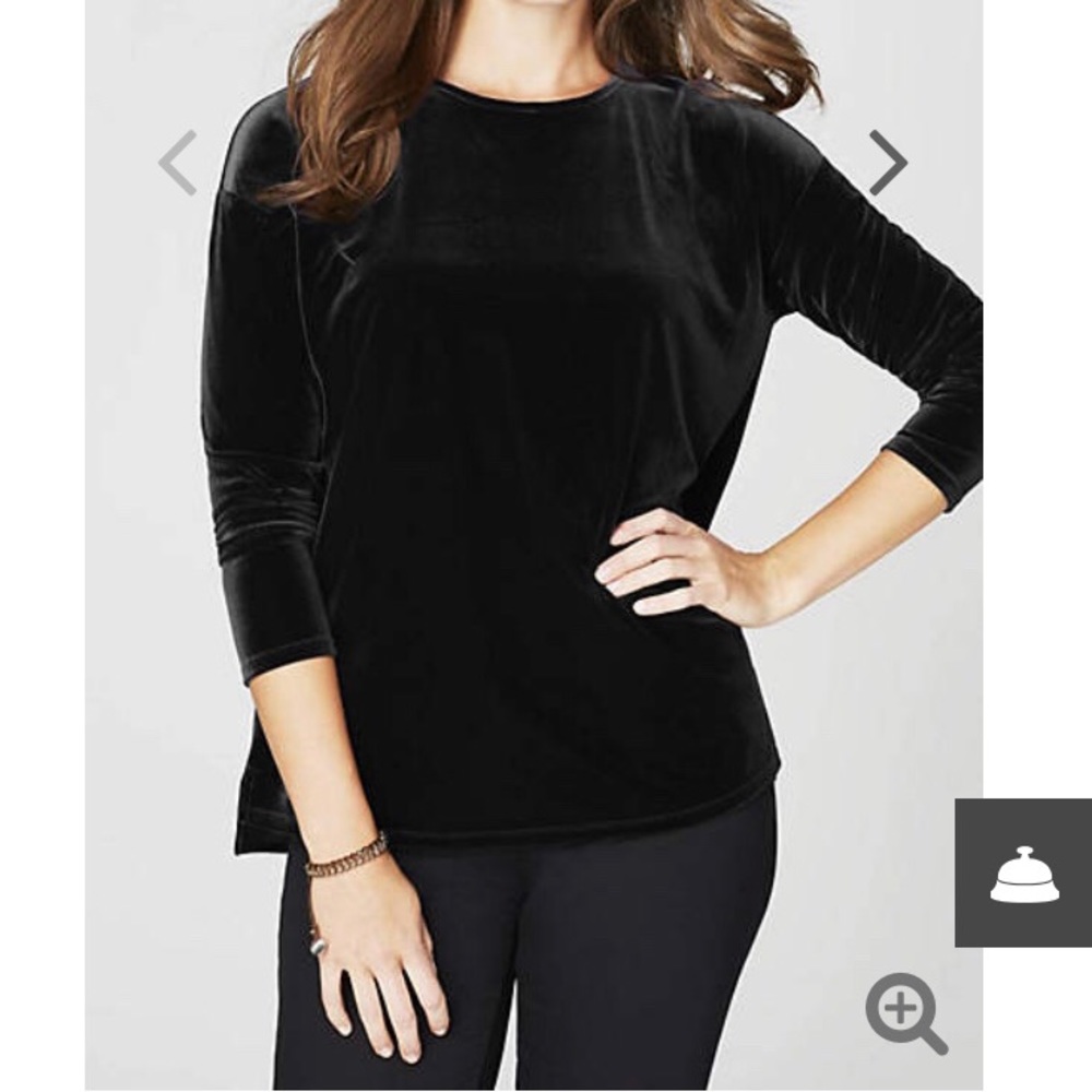 J Jill Velour Black Long Sleeve Shirt